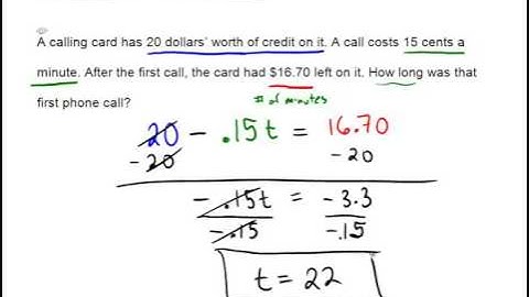 Solving a decimal word problem using a linear equation of the form Ax+B=C