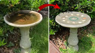 DIY - Easy Way to Revive a Concrete Old Birdbath!