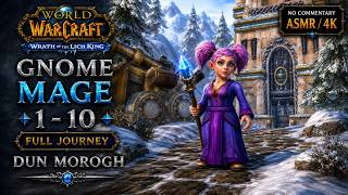 WoW WotLK Gnome Mage 1–10 Full Journey [4K] | Dun Morogh (No Commentary, ASMR)