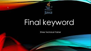 Final Keyword in java