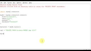 Python MySQL Delete From