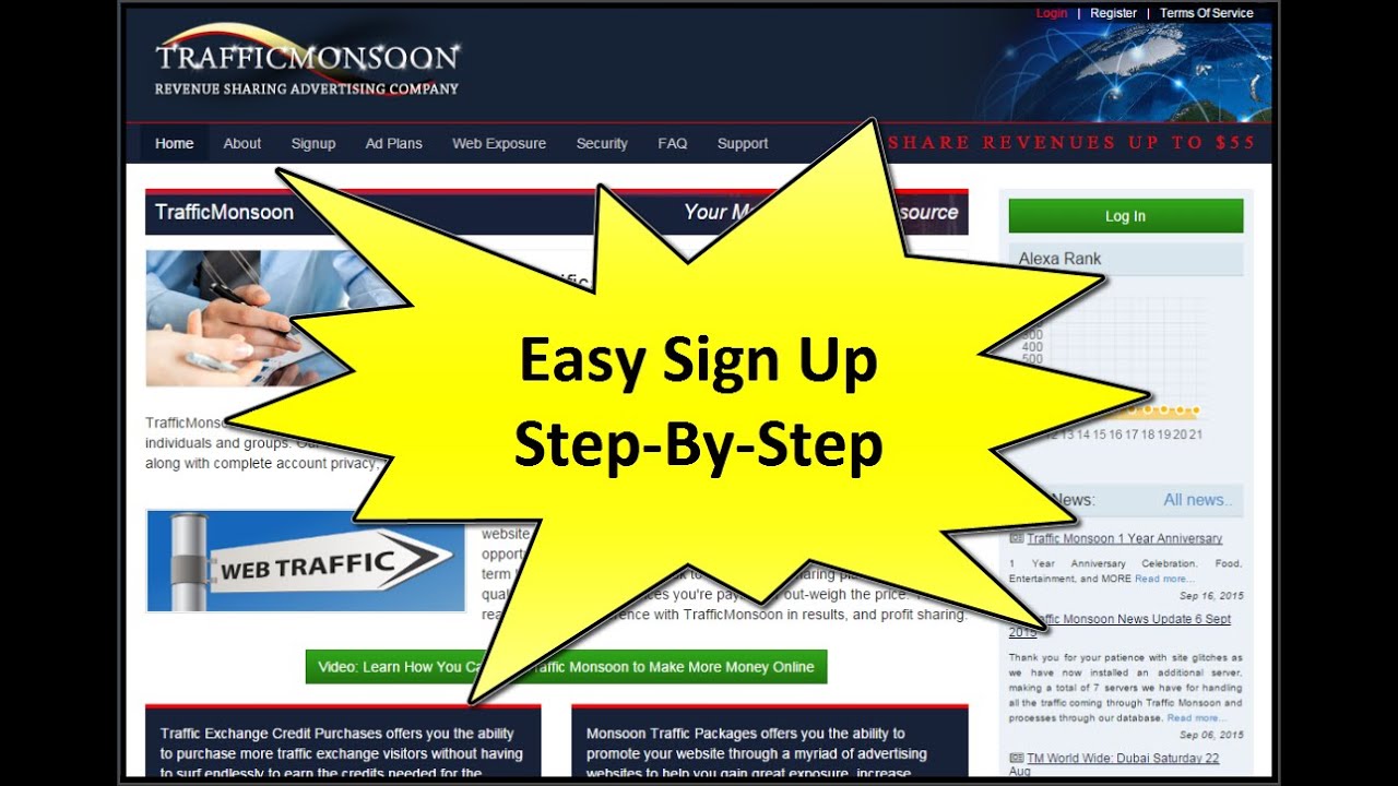 Traffic Monsoon Easy Sign Up Step By Step