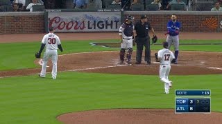 TOR@ATL: Motte gets K on quick pitch, benches clear