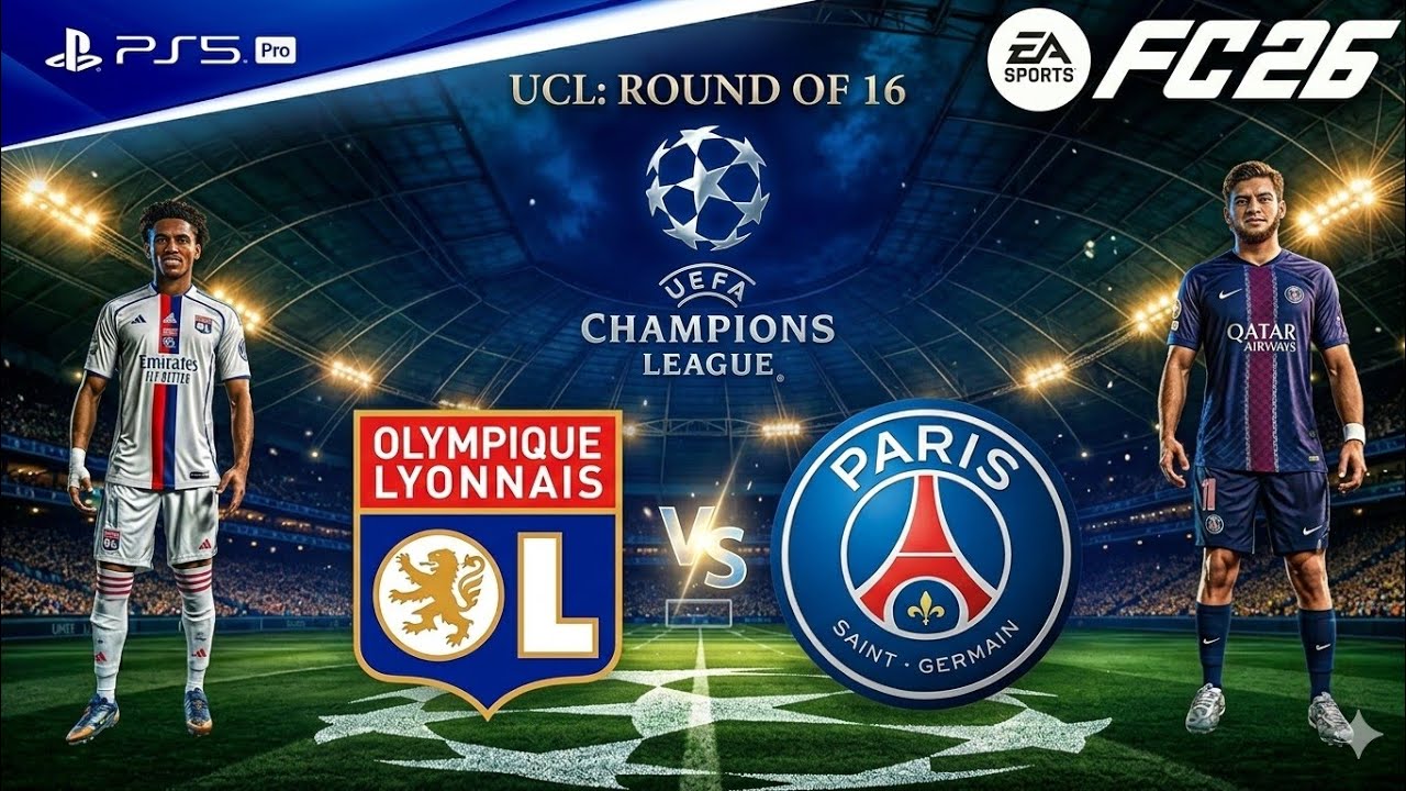  FC 26 UCL Round of 16 – Lyon vs PSG Full Match Gameplay | PS5 Pro Champions League Showdown!