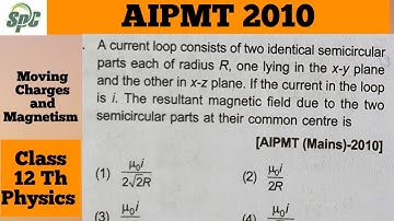 A current loop consists of two identical semicircular parts each of radius R , one lying in the xy p