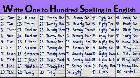 Write one to hundred spelling in english || number names 1 to 100 in words || 1 to 100 spelling name