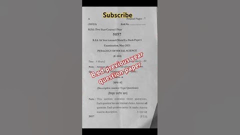 CCSU B.ed 1st year 2024 Pedagogy of Social Science question paper Code E-204 #ccsu #ccsuexam #shorts