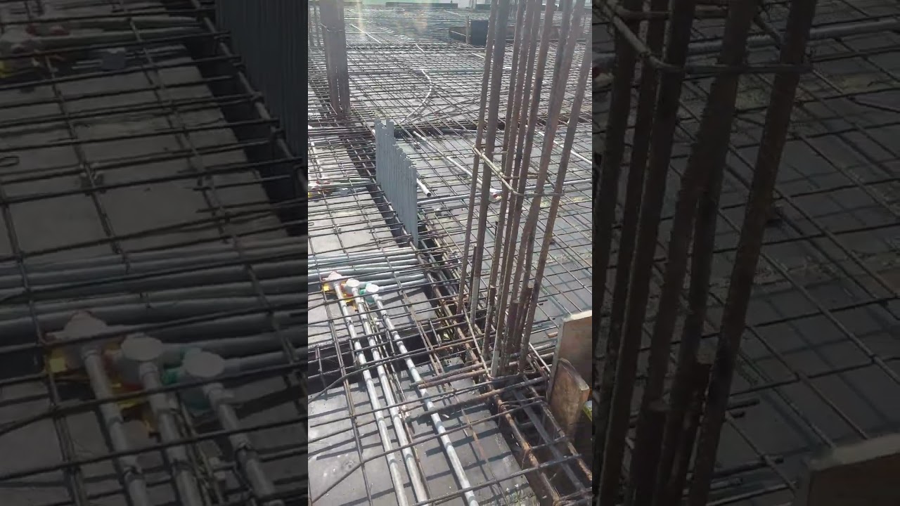 Electrical pipe work on slab first floor