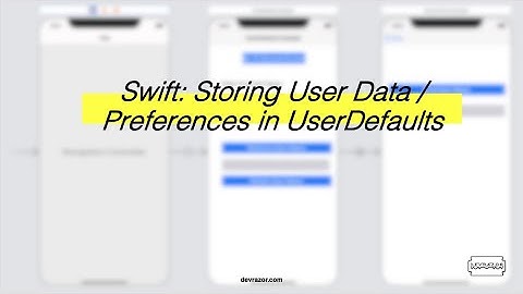 Swift: Storing Preferences using UserDefaults