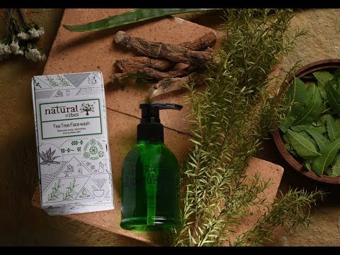 Ayurvedic face wash reduces acne and blemishes~Natural Vibes Ayurvedic Tea Tree Face Wash