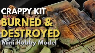 T-72B CRAPPY KIT BURNED & DESTROYED Mini Model Hobby Kit