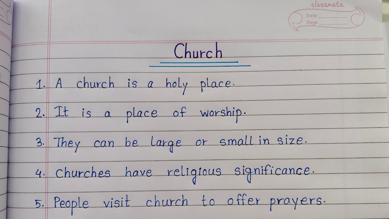 10 Lines Essay On Church | Essay On Church In English | 10 Easy Sentences About Church