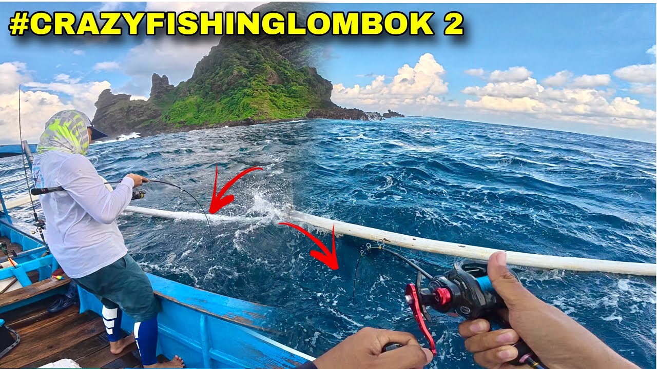 CRAZY FISHING LOMBOK PART 2 !! BERUNTUNG MASIH ADA STRIKE SAAT CUACA ANGIN DAN GELOMBANG BESAR