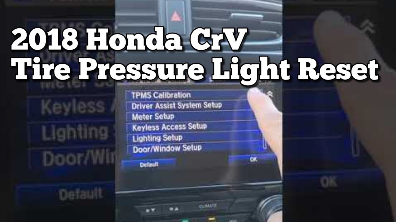 2018 Honda CRV Tire pressure light reset tpms #shorts - YouTube