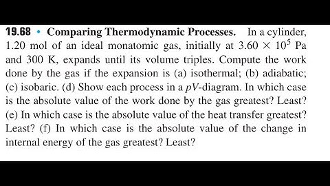 Comparing Thermodynamic Processes. In a cylinder, 1.20 mol of an ideal monatomic gas, initially at
