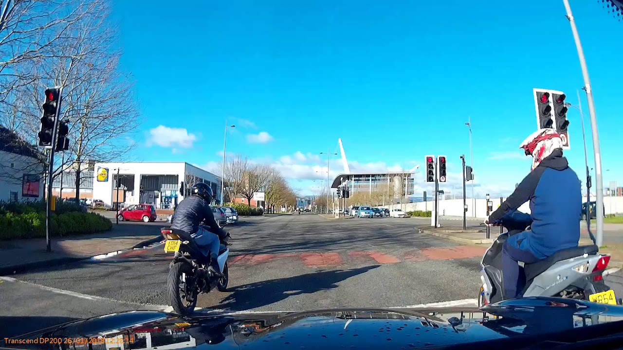 Illegal Motorcyclists Jumping Red Lights in Newport, Wales, 26th of ...