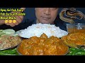 ASMR EATING EEL FISH CURRY, SPICY FISH CURRY WITH POTATO, BRINJAL BHARTA, RICE & SALAD, EATING SHOW