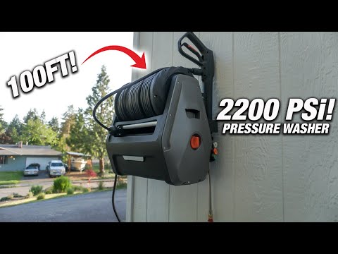 How To Install POWERFUL Wall Mount Pressure Washer With 100FT Of Hose! -  2200 PSI 