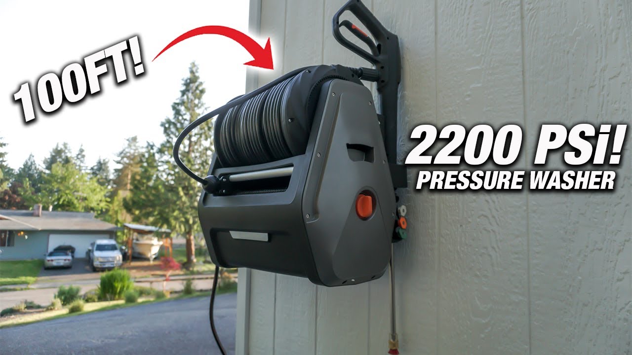 How To Install POWERFUL Wall Mount Pressure Washer With 100FT Of Hose ...