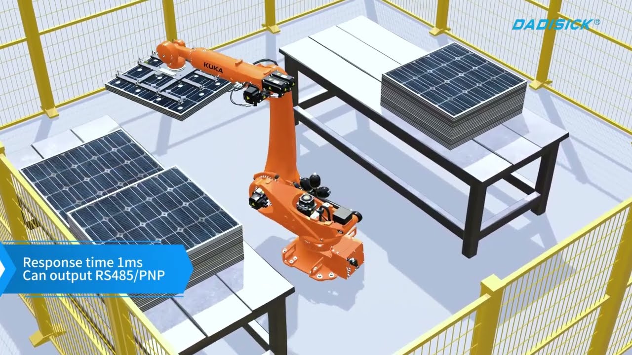 DADISICK Laser displacement sensor used for positioning solar panels by robotic arms