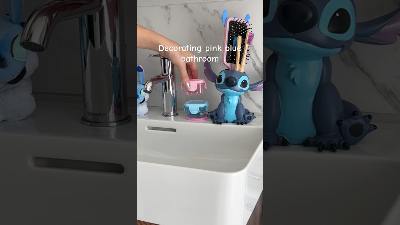 Decorating pink blue bathroom 