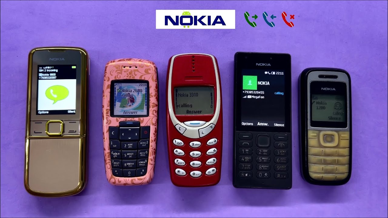 Nokia Ringing Call / Incoming call Nokia 3310 + Nokia 8800 + Nokia 1187 + Nokia 2600 + Nokia 1200