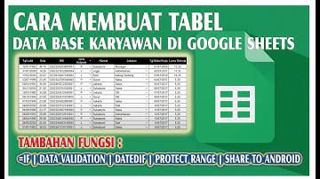 CARA MEMBUAT TABEL DATA BASE KARYAWAN DI GOOGLE SHEETS |TUTORIAL GOOGLE SPREADSHEETS | GOOGLE SHEETS