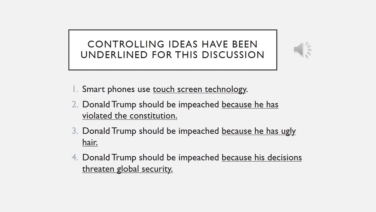 Topic Sentence And Controlling Idea Examples