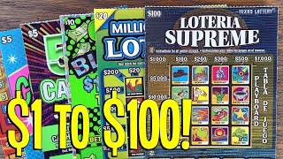 $1 EZ to $100 LOTERIA SUPREME! 💰 $190 TEXAS LOTTERY Scratch Offs