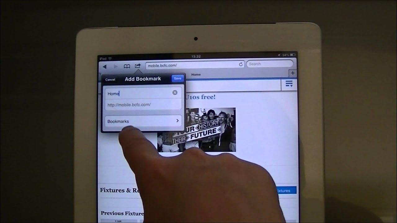iPad Help Adding Websites to a Bookmark Folder