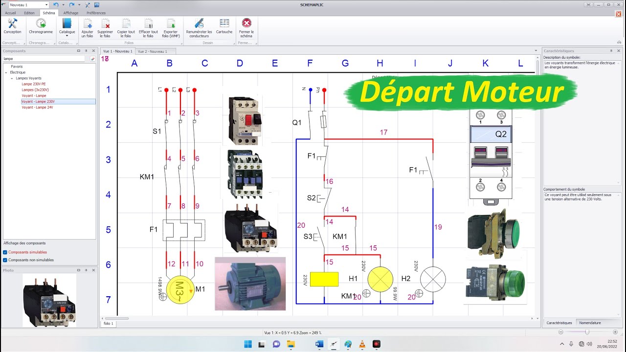 Tuto Simulation : Démarrage Direct Moteur Triphasé avec SchemaPlic 7.6 ...