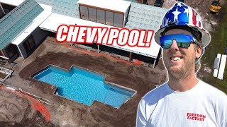 Airport Dream House Ep10 Building A Giant Chevy Swimming Pool Drywall Finishing