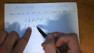 Two Random Variable Joint Probability Mass Function