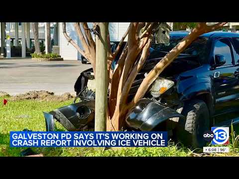 Person sent to the hospital following crash with ICE vehicle, Galveston PD says