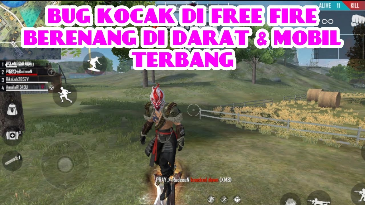 BUG FREE FIRE BERENANG DI DARAT HINGGA MOBIL  TERBANG KE  