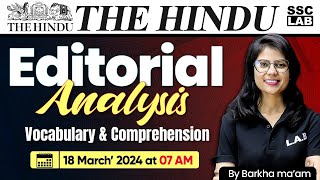 The Hindu Editorial Analysis | 18 March 2024 | Vocab & Comprehension | The Hindu Vocab By Barkha Mam