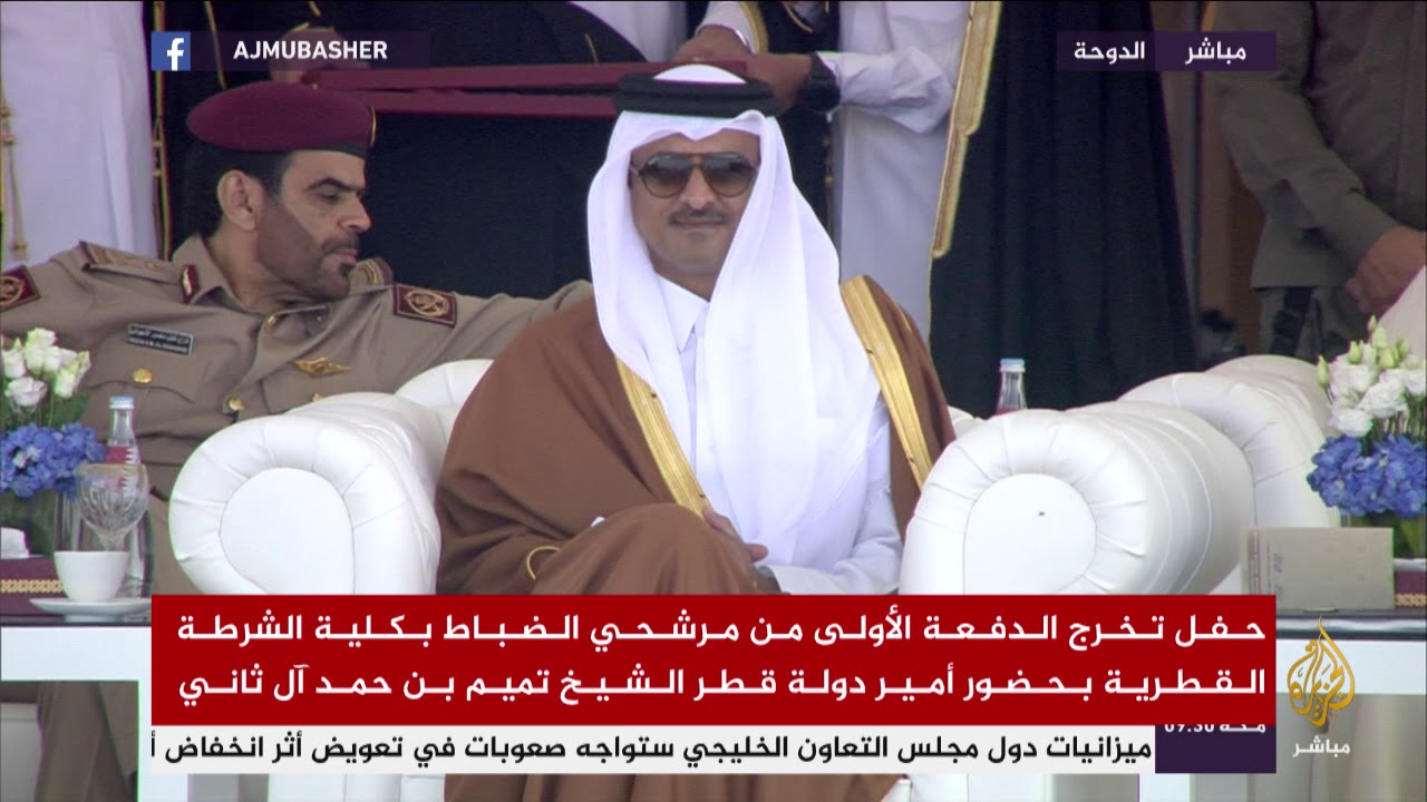 بأجسادهم شكلوا هذه العبارة "حمد بانيها..تميم حاميها"