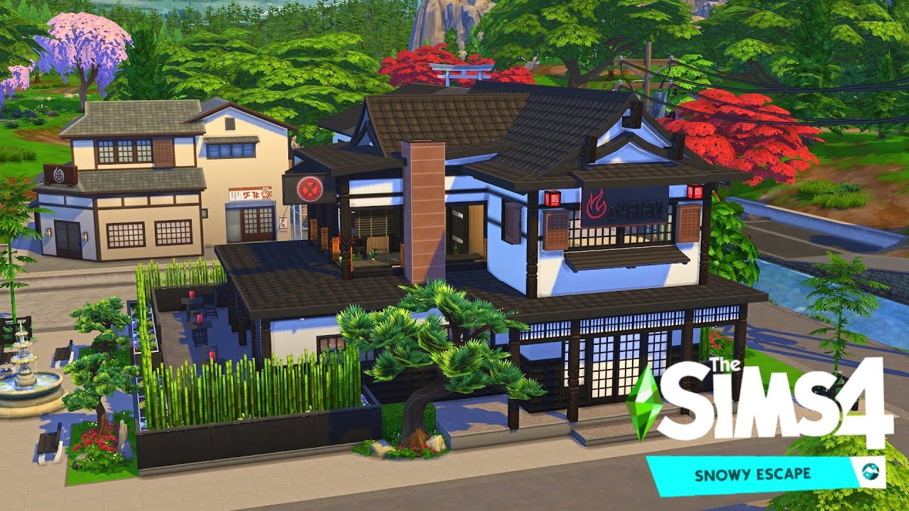 Chic Japanese Restaurant | The Sims 4: Snowy Escape | Save File - Mt ...