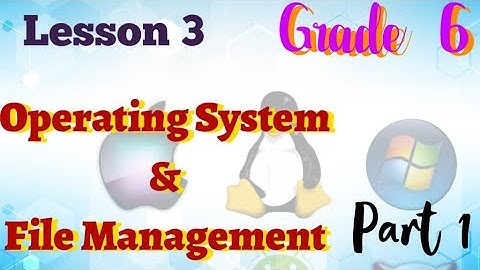 Grade 6 ICT Lesson 3|Operating system and File Management  |Part 1 |English Medium
