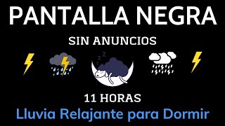 Lluvia Y Truenos En El Techo Para Un Sueño Sin Estrés, Relajarse | PANTALLA NEGRA 11 Horas