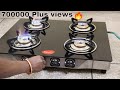 4 Burner Gas Stove Glass Pigeon Blackline cooktop Best Hindi