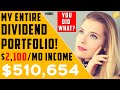 My Entire $500,000 DIVIDEND Portfolio | $2,100/mo Passive Income | XYLD NUSI JEPI DIVO ETF