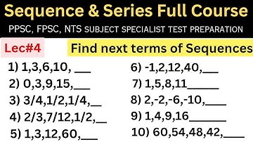 lec#4 Sequences and series Examples on Infinite sequences  #mathematics #ppsc#maths