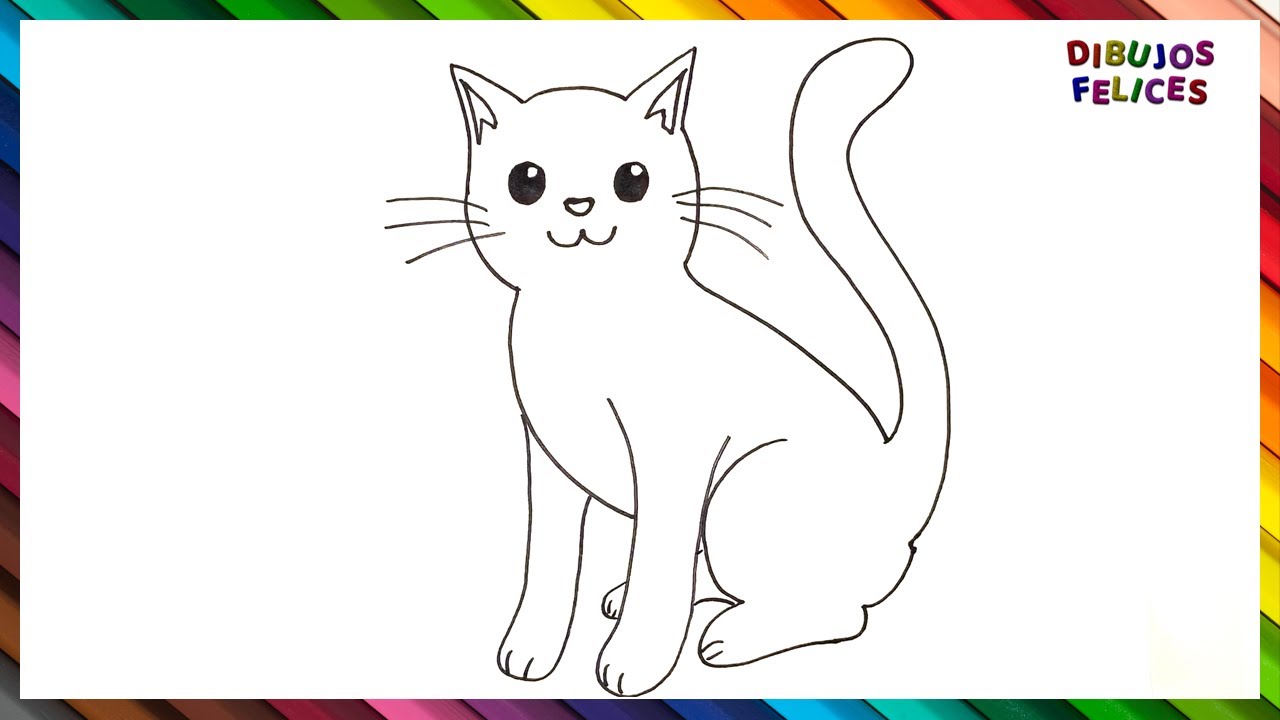 Cómo dibujar un Gato Paso a Paso 🐱 Dibujo de Gato - YouTube
