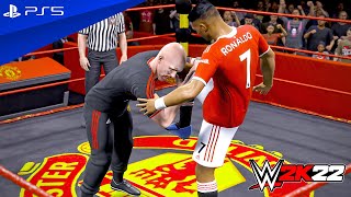 WWE 2K22 - Cristiano Ronaldo vs. Erik Ten Hag - Full Fight at Old Trafford | PS5™ [4K60]