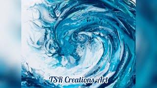 OCEAN WAVE SWIPE TECHNIQUE. Fluid art/acrylic pouring