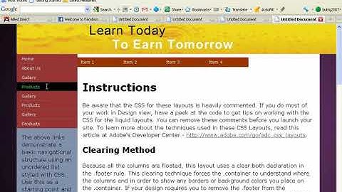 Dreamweaver CS5 Modifying Spry Menu Bar Chapter 6, Class 6.7 @shiz tech in urdu hindi