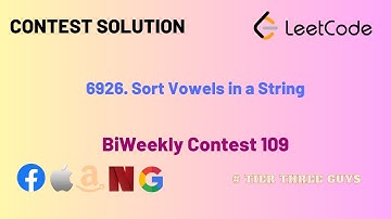 6926. Sort Vowels in a String || Leetcode || BiWeekly Contest 109 || Hindi