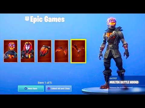 the new fortnite v2 skins lava legends are here - molten battle hound skin fortnite