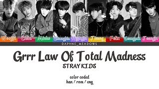 Stray Kids (스트레이 키즈) — Grrr Law Of Total Madness (Grrr 총량의 법칙) (Color Coded Han/Rom/Eng Lyrics)